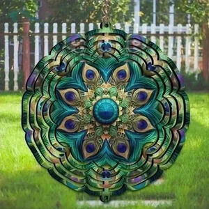 8 inch peacock  indoor /outside wind spinner